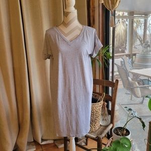 Zenana V neck T-shirt dress cuff sleeves Soft